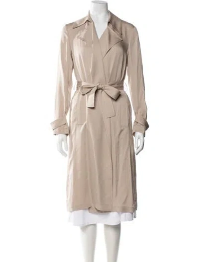 Pre-owned Theory Silk Trench Coat W/ Tags In Neutral
