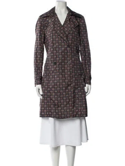 Pre-owned Theory Silk Tweed Pattern Coat In Multi