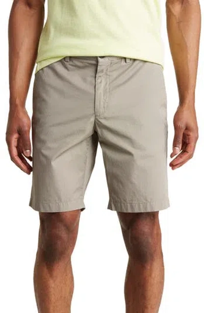 Theory Sillar Zaine Cotton Shorts In Wasabi/white