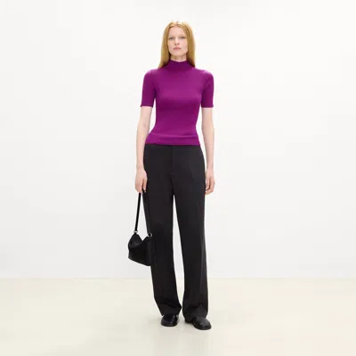 Theory Silvie Shoulder Bag In Calf Hair In Black