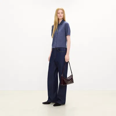 Theory Silvie Shoulder Bag In Patent Leather In Oxblood