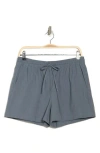 Theory Simple Cotton & Linen Shorts In Steel