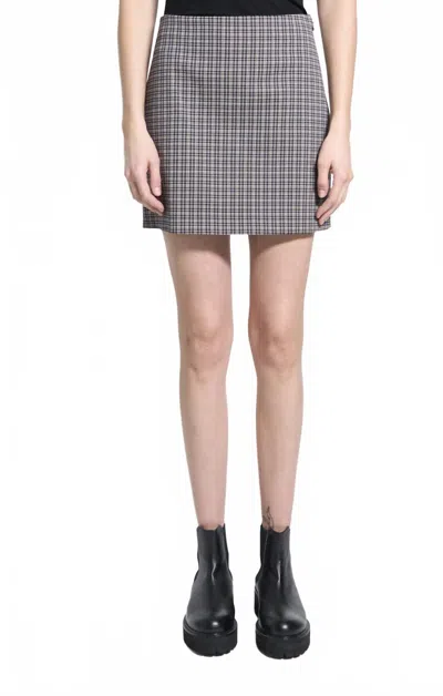 Theory Simple Mini Skirt In Almond Multi