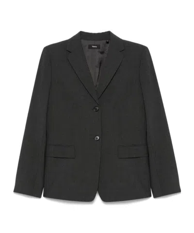 Theory Single-breasted Blazer In Black