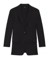 Theory Rolled-sleeve Shawl Collar One-button Jacket In Black