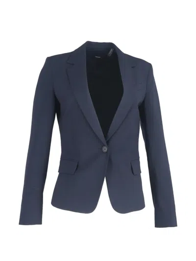 Pre-owned Theory Single-breasted Blazer In Blue