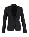 Theory Single-breasted Blazer In Black Cotton In Black
