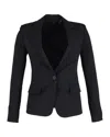 Theory Single-breasted Blazer In Black Cotton In Black