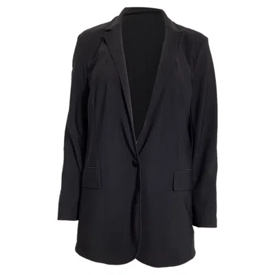 THEORY SINGLE-BREASTED BLAZER IN BLACK POLYAMIDE