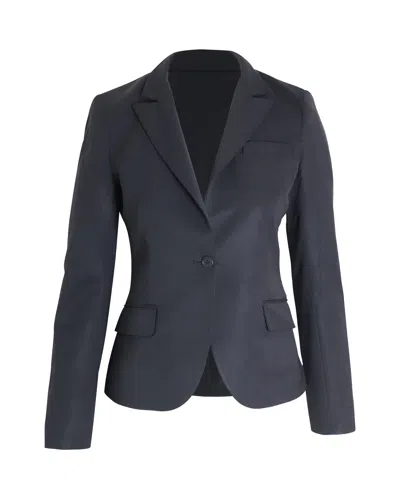 THEORY SINGLE-BREASTED BLAZER IN BLACK WOOL