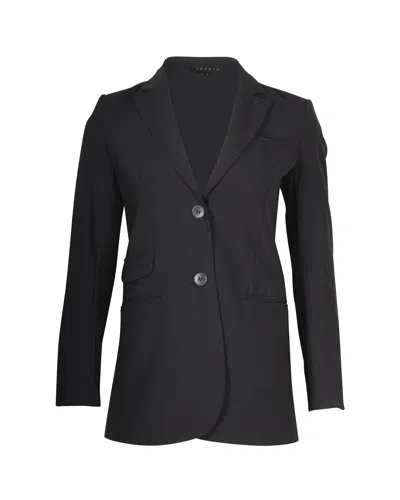 Theory Single-breasted Blazer In Black Wool