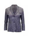 Theory Single-breasted Blazer In Blue Linen In Blue