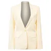Theory Single-breasted Blazer In Cream Wool In White