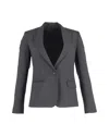 Theory Single-breasted Blazer In Grey Cotton In Grey