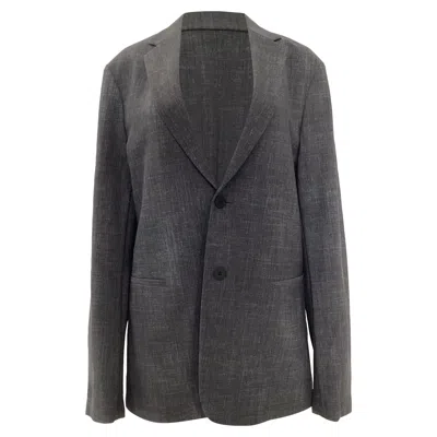 Theory Single-breasted Blazer In Grey Polyamide