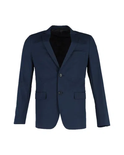 Theory Single-breasted Blazer In Navy Blue Polyester