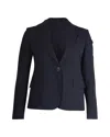 Theory Single-breasted Blazer In Navy Blue Wool In Blue