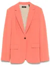 Theory Admiral Crepe One-button Staple Blazer In Orange