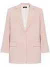 Theory Tailored Blazer With Back Vent And Shoulder Pads In Pink