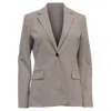 Theory Single-breasted Blazer With Pockets In Beige Cotton In Neutral