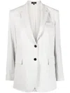 Theory Single-breasted Button Blazer In Grau