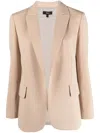 Theory Single-breasted Crepe Blazer In Sand