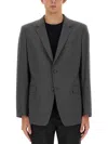 Theory Single-breasted Tailored Blazer In Grey