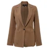 Theory Single-breasted Knit Blazer In Brown Wool In Brown