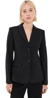 Theory Single Breasted Slim Blazer Black In Black