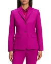 Theory Womens Deep Rose Staple Single-breasted Crepe Blazer In Wildflower