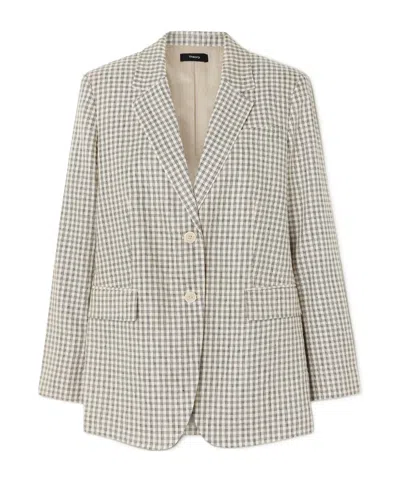 Theory Single-breasted Suit Jacket In Gray