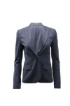 Theory Single-breasted Suit Jacket In Dark Blue Wool-blend In Blue