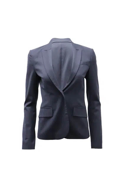 Theory Single-breasted Suit Jacket In Dark Blue Wool-blend