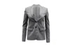 Theory Houndstooth Knit Shrunken Blazer In Grey