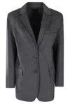 Theory New Divide Double Face Wool & Cashmere Oversized Blazer In Grey