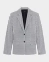 Theory Single-breasted Two-button Blazer In Fog Multi