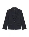 Theory Traceable Wool Slim Blazer Jacket In Black