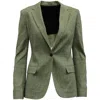 Theory Single Button Blazer In Gray Linen Blend In Grey