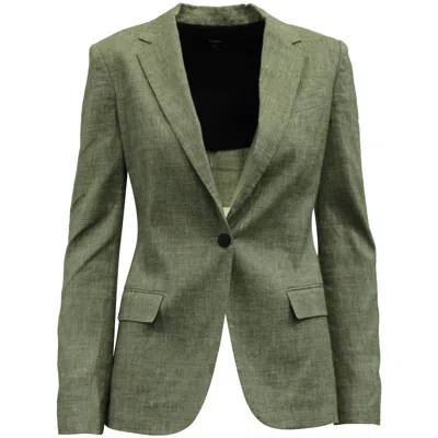 Theory Single Button Blazer In Gray Linen Blend In Grey
