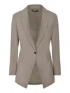 Theory Single Buttoned Blazer In Cinder Mélange