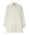 Theory Single Hidden Button Trench Coat In White
