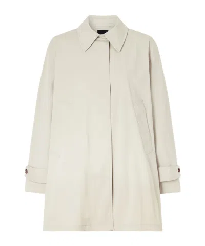 Theory Single Hidden Button Trench Coat In White