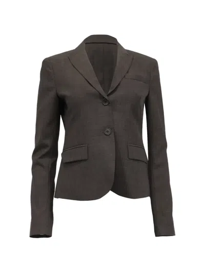 Pre-owned Theory Single-breasted Blazer In Brown