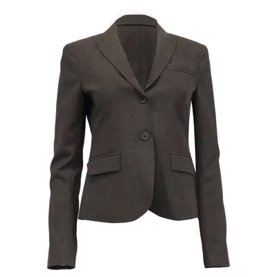 Theory Single-breasted Blazer In Brown Wool