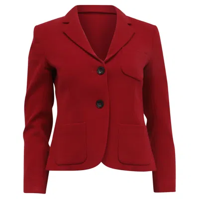 Theory Single-breasted Blazer With Pockets In Red Wool