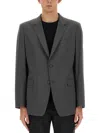 Theory Single-breasted Tailored Blazer In Gray