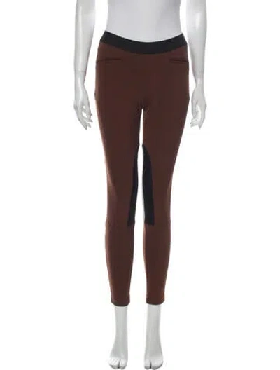 Pre-owned Theory Skinny Leg Pants In Brown