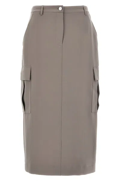 Theory Skirt 'relaxed Cargo' In Gray