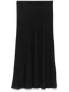 Theory A-line Black Silk Skirt With Elasticated Waist