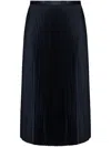 Theory Navy Satin Finish Concealed Skirt In Black